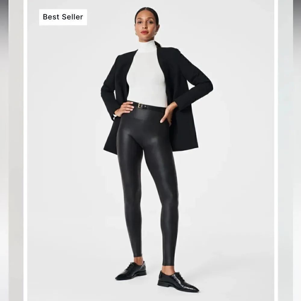 Spanx Black Faux Leather Leggings